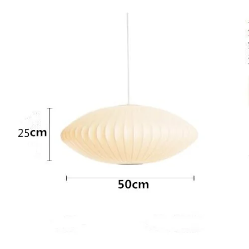 Pendant Light Silk Bubble Shade White Indoor Dining Room Living Space Hanging Ceiling Lamp | Thomler