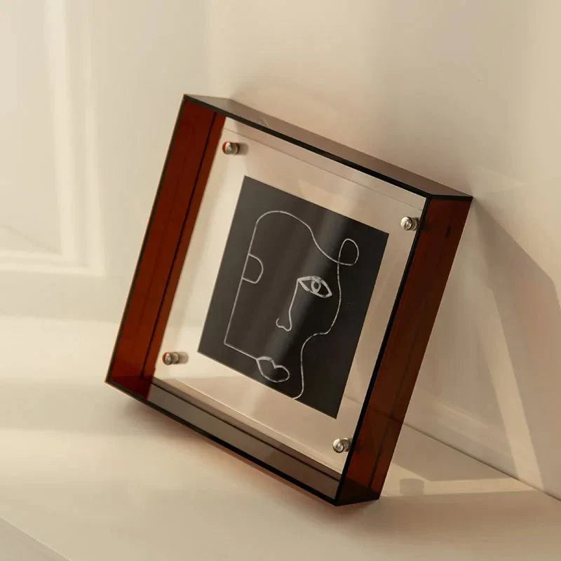 Clear Acrylic Floating Picture Frame for Desktop & Wall Display - Modern Freestanding Photo Holder for Home Office, Bedroom, Living Room | Thomler