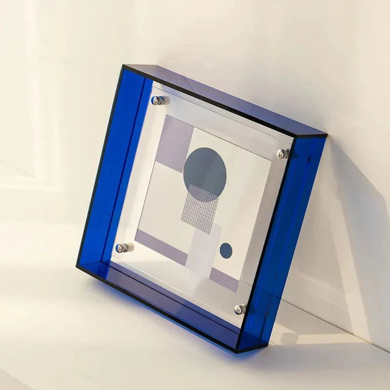 Clear Acrylic Floating Picture Frame for Desktop & Wall Display - Modern Freestanding Photo Holder for Home Office, Bedroom, Living Room | Thomler