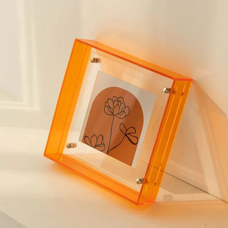 Clear Acrylic Floating Picture Frame for Desktop & Wall Display - Modern Freestanding Photo Holder for Home Office, Bedroom, Living Room | Thomler