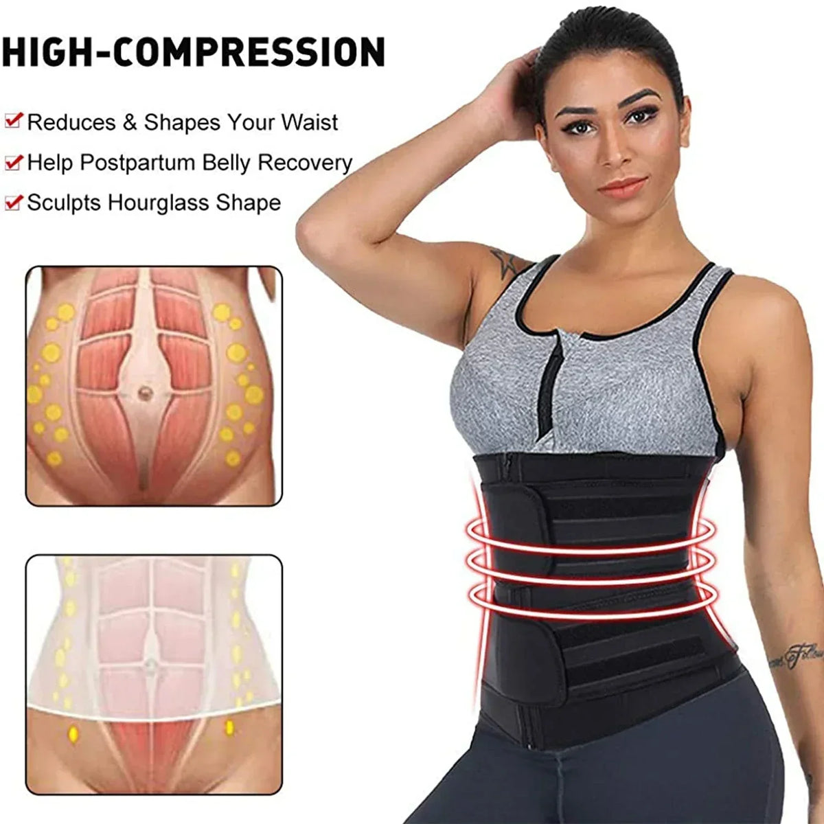 Adjustable Compression Belt for Gym Training & Core Support – Moisture-Wicking Stretch Fabric | Thomler