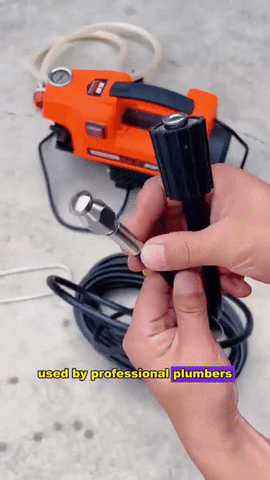 High-Pressure Drain Jetter Hose with Rotating Stainless Steel Nozzle for Pressure Washer Clogs in Sewer Lines Pipes Toilets Sinks | Thomler