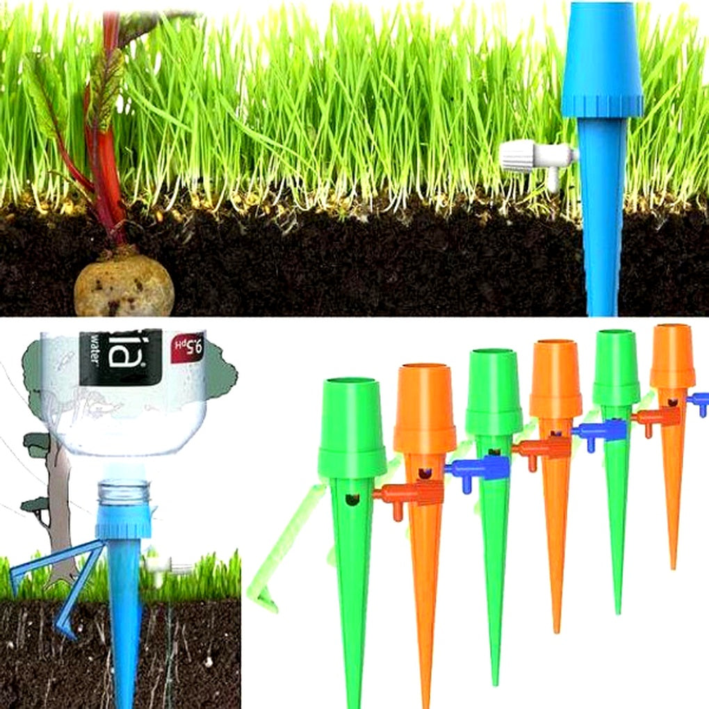Drip Irrigation Stakes for Potted Plants – Slow Release Watering System with Adjustable Flow Control for Indoor & Outdoor Gardens | Thomler