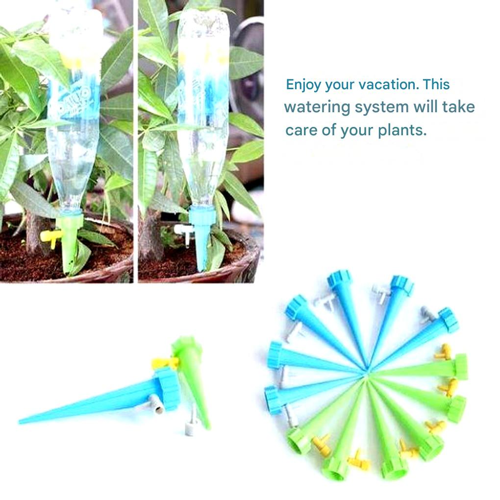 Drip Irrigation Stakes for Potted Plants – Slow Release Watering System with Adjustable Flow Control for Indoor & Outdoor Gardens | Thomler