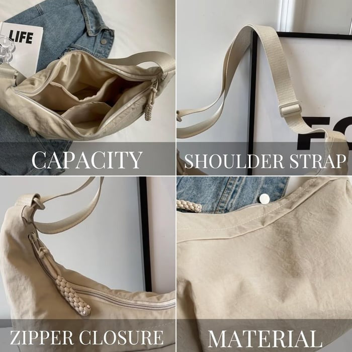 Soft-Shell Half-Moon Shoulder Bag – Adjustable Crossbody Tote for Women | Thomler