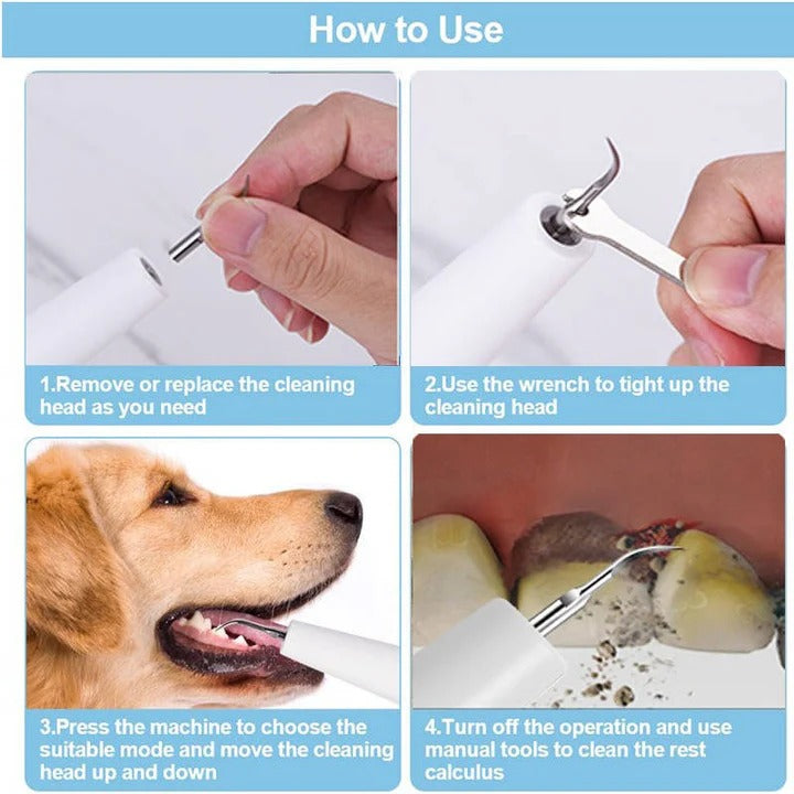 Ultrasonic Dog Teeth Cleaner with LED Light & Auto Gum Sensor for Safe At-Home Pet Dental Care | Thomler