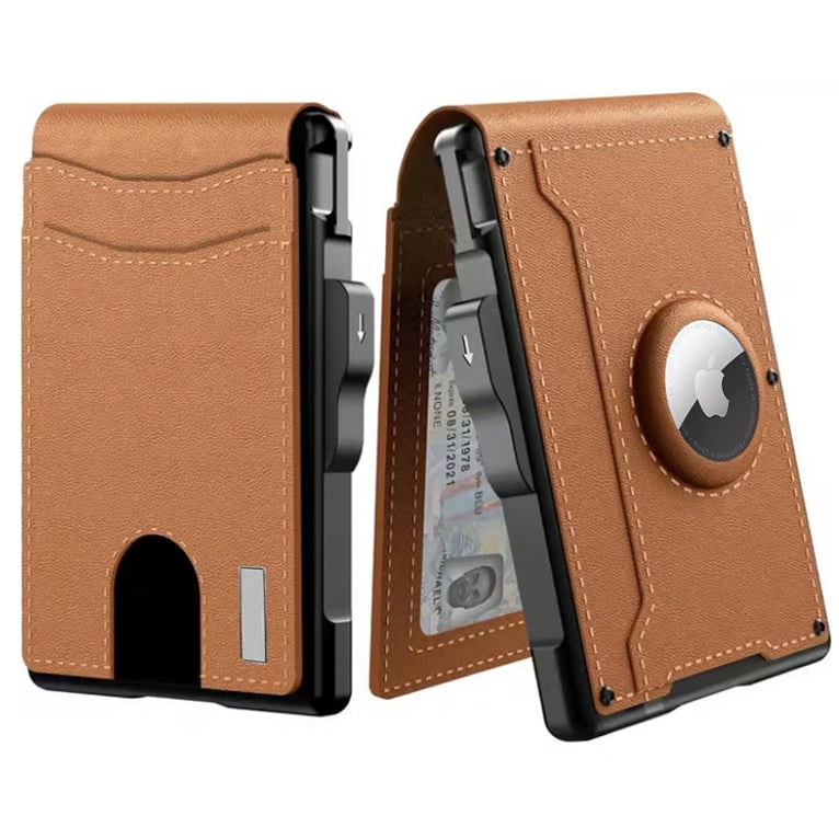Compact RFID-Blocking Wallet with Pop-Up Card Holder & Money Clip for Men & Women – Slim Aluminum & Leather Bifold Design | Thomler