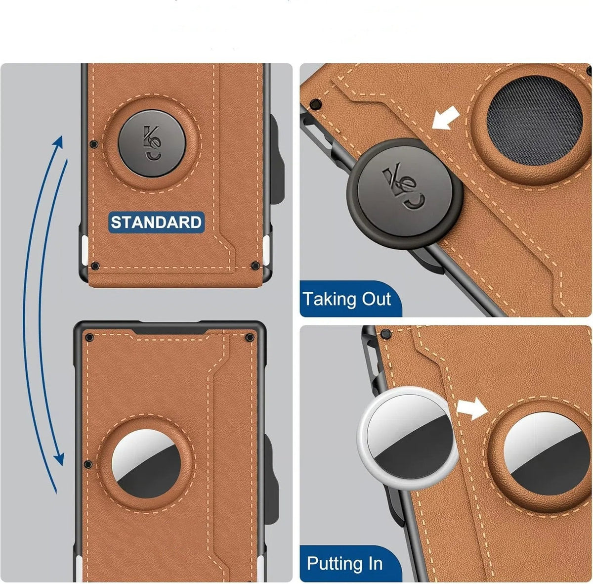 Compact RFID-Blocking Wallet with Pop-Up Card Holder & Money Clip for Men & Women – Slim Aluminum & Leather Bifold Design | Thomler