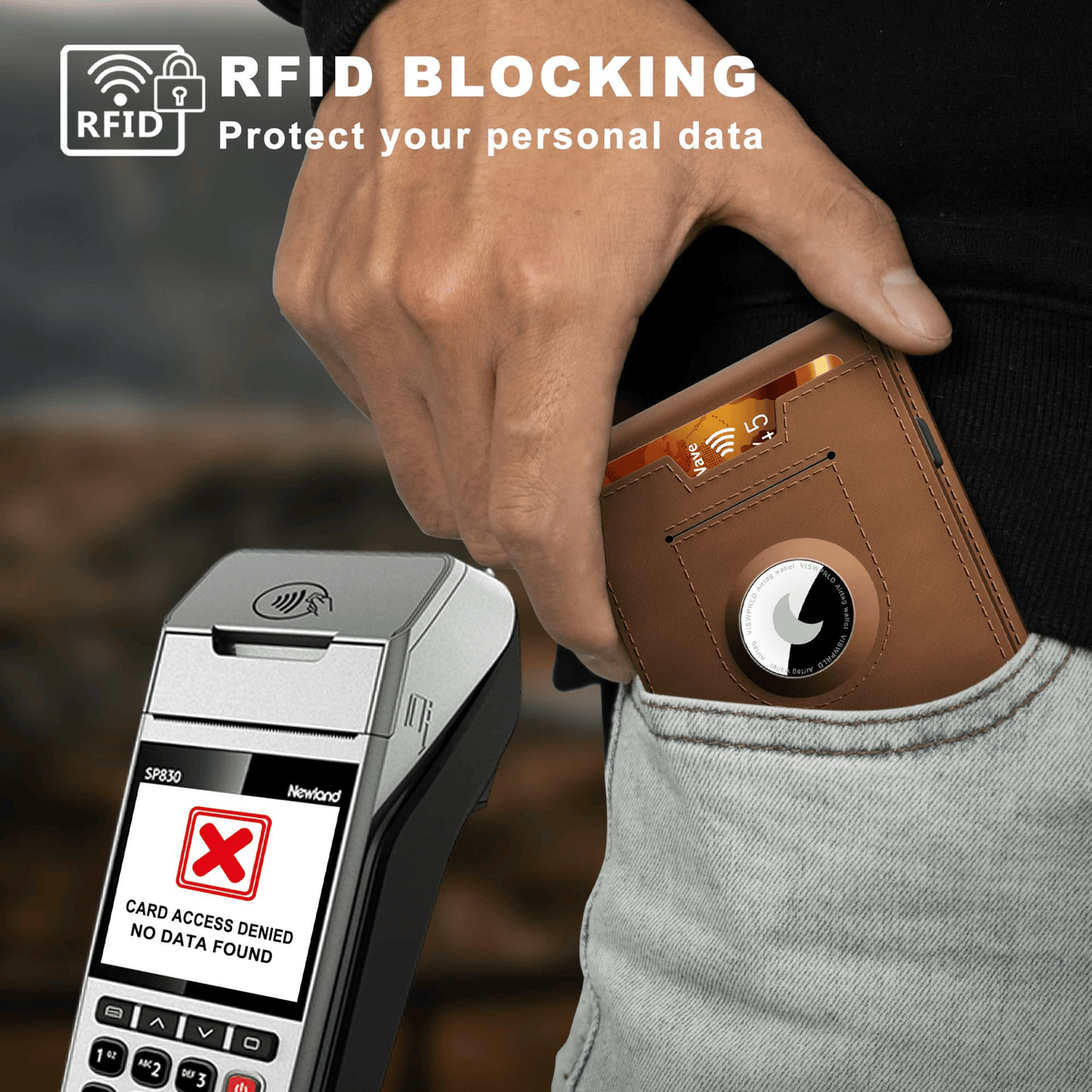 Compact RFID-Blocking Wallet with Pop-Up Card Holder & Money Clip for Men & Women – Slim Aluminum & Leather Bifold Design | Thomler