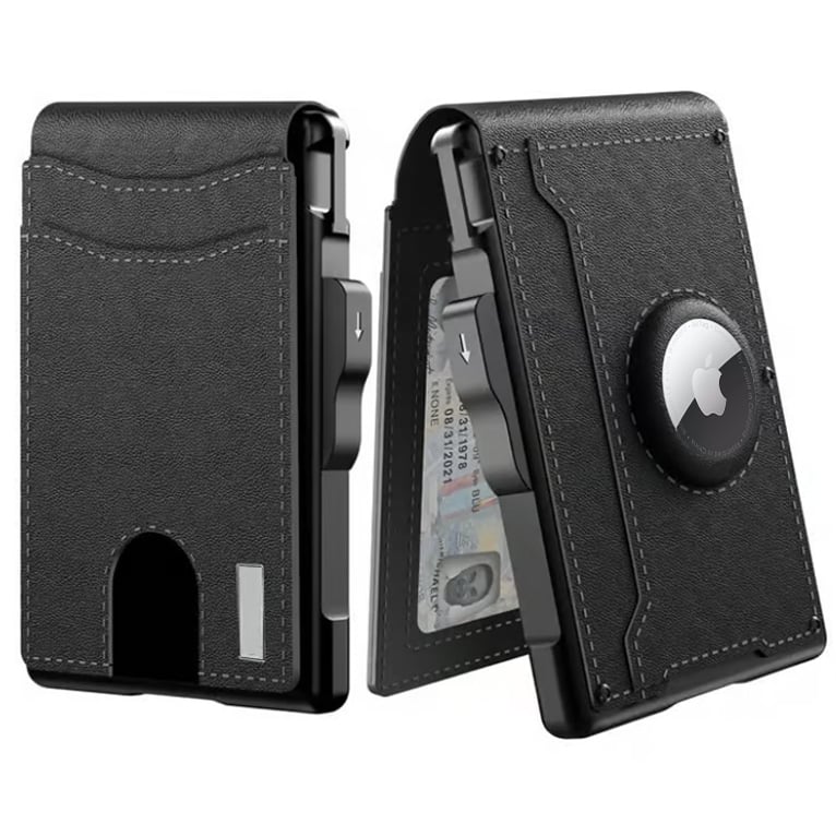 Compact RFID-Blocking Wallet with Pop-Up Card Holder & Money Clip for Men & Women – Slim Aluminum & Leather Bifold Design | Thomler