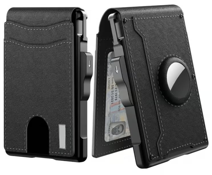 Compact RFID-Blocking Wallet with Pop-Up Card Holder & Money Clip for Men & Women – Slim Aluminum & Leather Bifold Design | Thomler