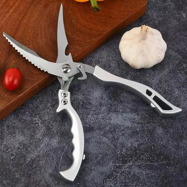 Heavy-Duty Kitchen Shears with Fish Scaler & Safety Lock – Ultra-Sharp Stainless Steel Poultry Scissors for Meat, Chicken, Vegetables & | Thomler