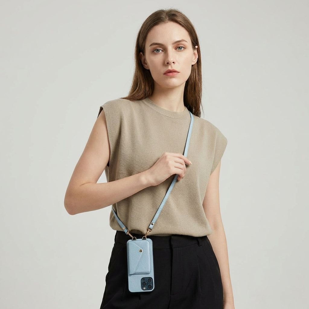 Women's Phone Wallet Shoulder Bag with Card Slots Adjustable Strap Wristlet Pouch for iPhone Daily Essentials Organizer | Thomler