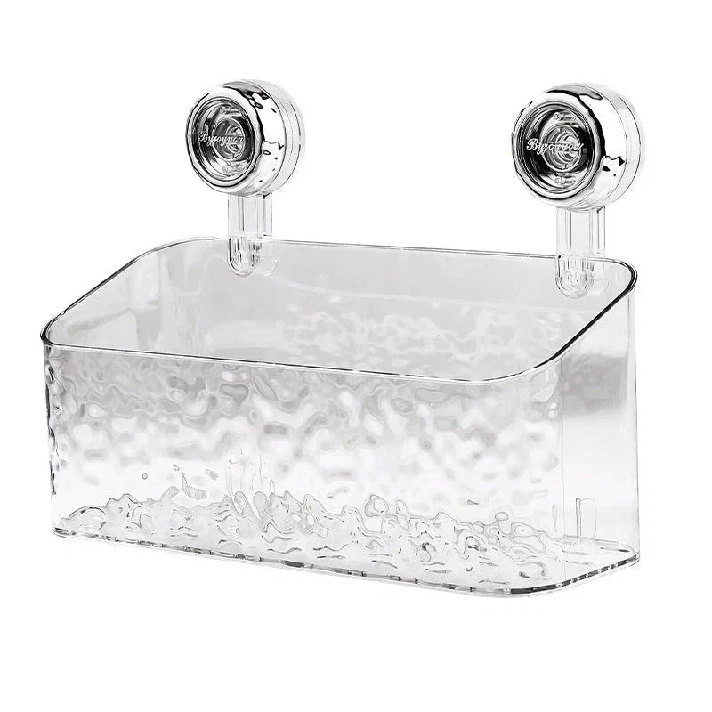 Adhesive Bathroom Organizer Caddy with Grip-Lock Suction – Wall-Mount Shelf for Shower & Vanity Toiletries, Shampoo, Cosmetics | Thomler