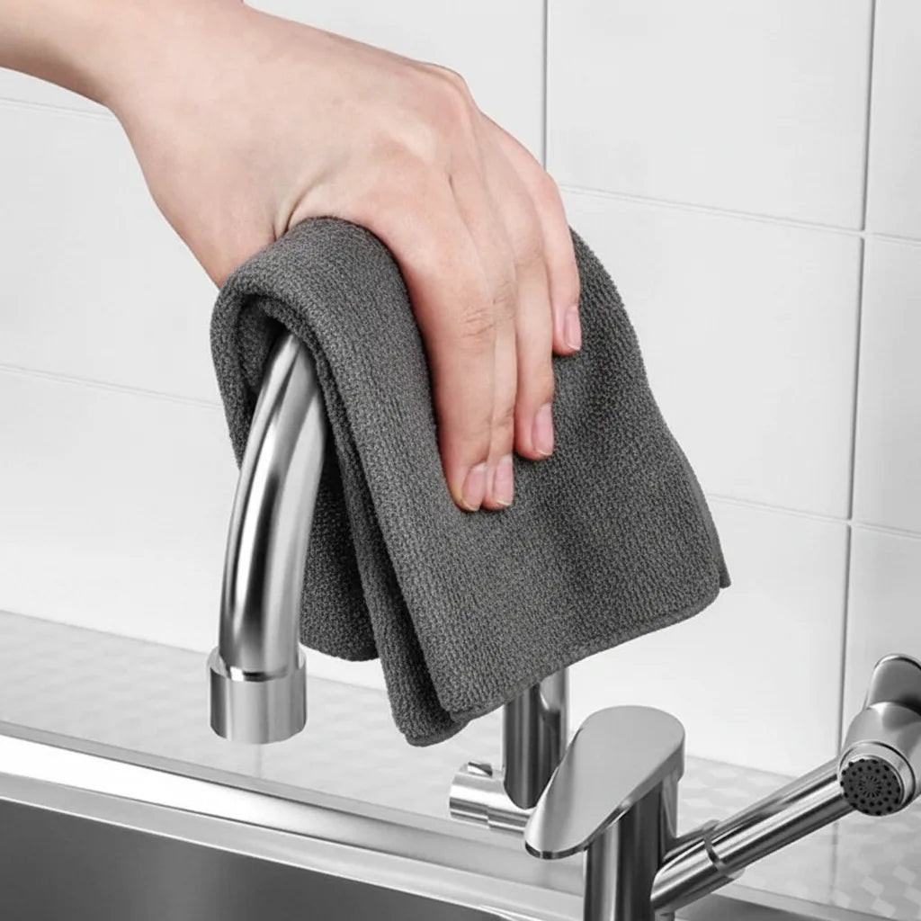 Microfiber Cleaning Cloths 10-Pack Lint-Free Streak-Free for Glass Windows Mirrors Kitchen Stainless Steel Car Detailing No Chemicals | Thomler