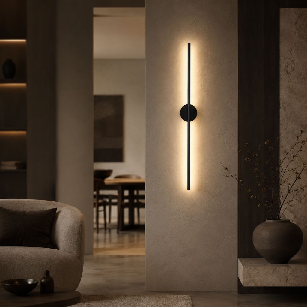 Elongated LED Wall Light Strip Black Aluminum Hardwired Sconce for Bedroom Living Room TV Accent Modern Minimalist | Thomler