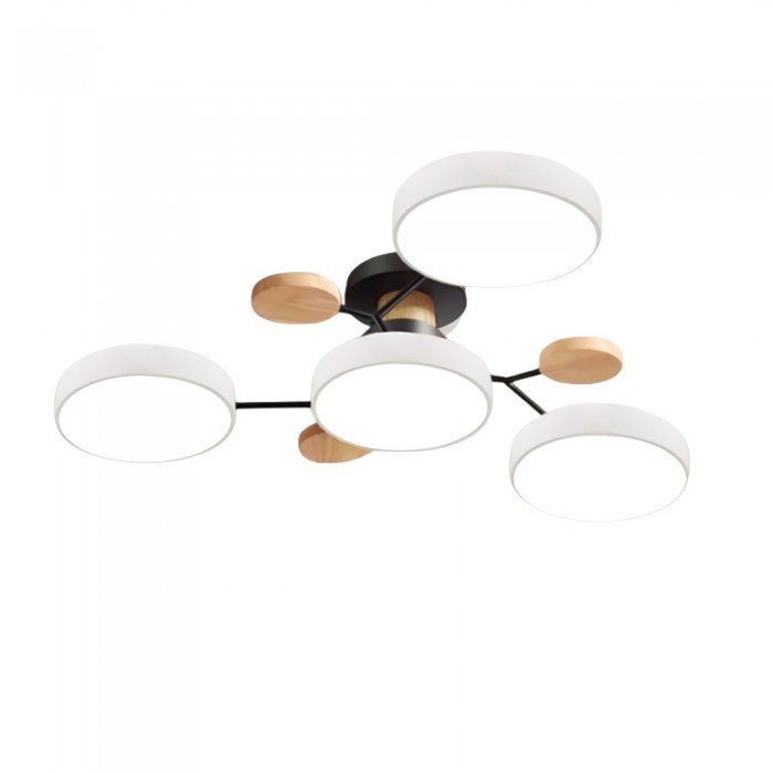 Branched Disc LED Ceiling Light with Wood Accents – Modern Scandinavian Design for Living Room, Bedroom & Dining | Thomler