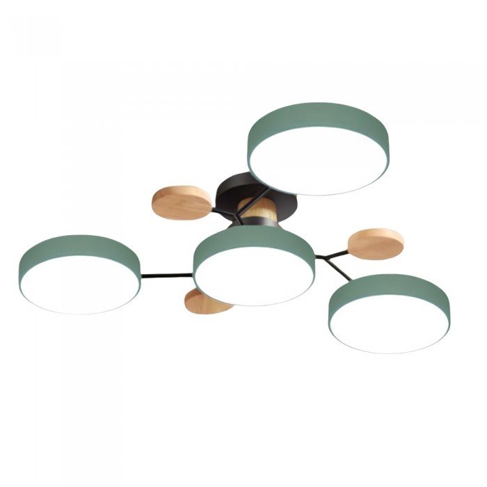Branched Disc LED Ceiling Light with Wood Accents – Modern Scandinavian Design for Living Room, Bedroom & Dining | Thomler