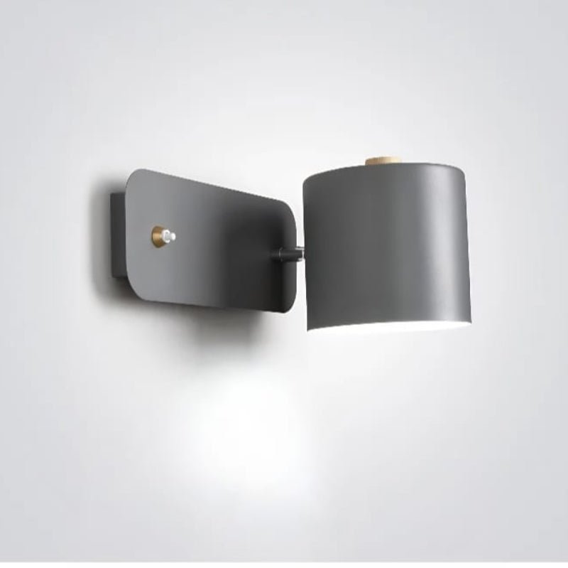 Adjustable Wall Light with Rotating Shade & Integrated Switch – Wood & Metal Fixture for Bedroom, Hallway, Reading | Thomler