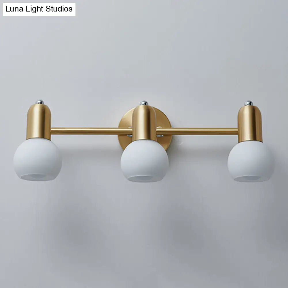 Brass Bathroom Vanity Light Fixture with Glass Shades – Downward Wall Sconce for Powder Room, Hallway & Mirror Lighting | Thomler