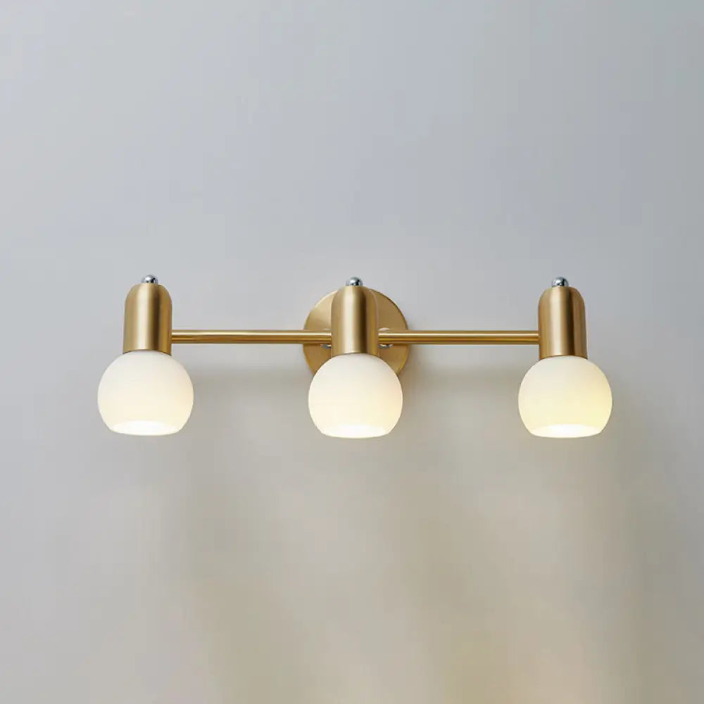 Brass Bathroom Vanity Light Fixture with Glass Shades – Downward Wall Sconce for Powder Room, Hallway & Mirror Lighting | Thomler