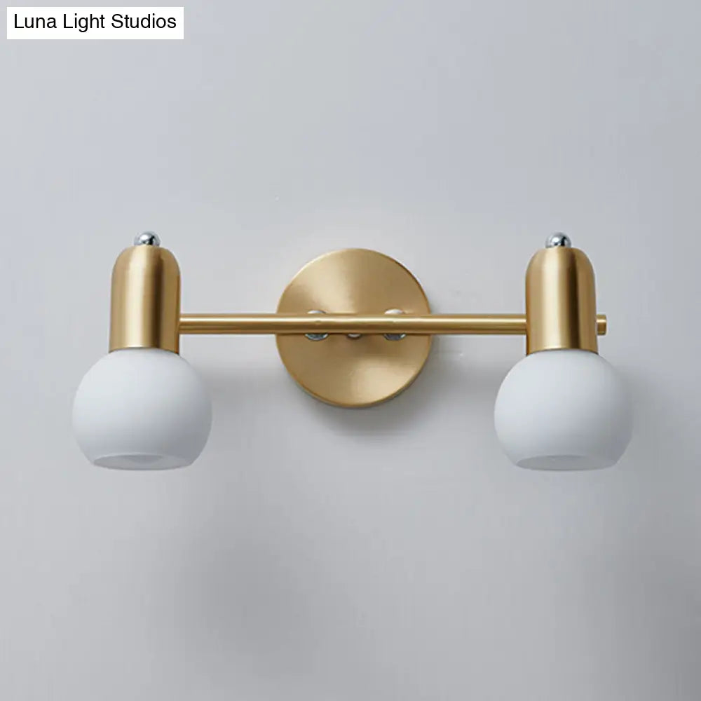 Brass Bathroom Vanity Light Fixture with Glass Shades – Downward Wall Sconce for Powder Room, Hallway & Mirror Lighting | Thomler