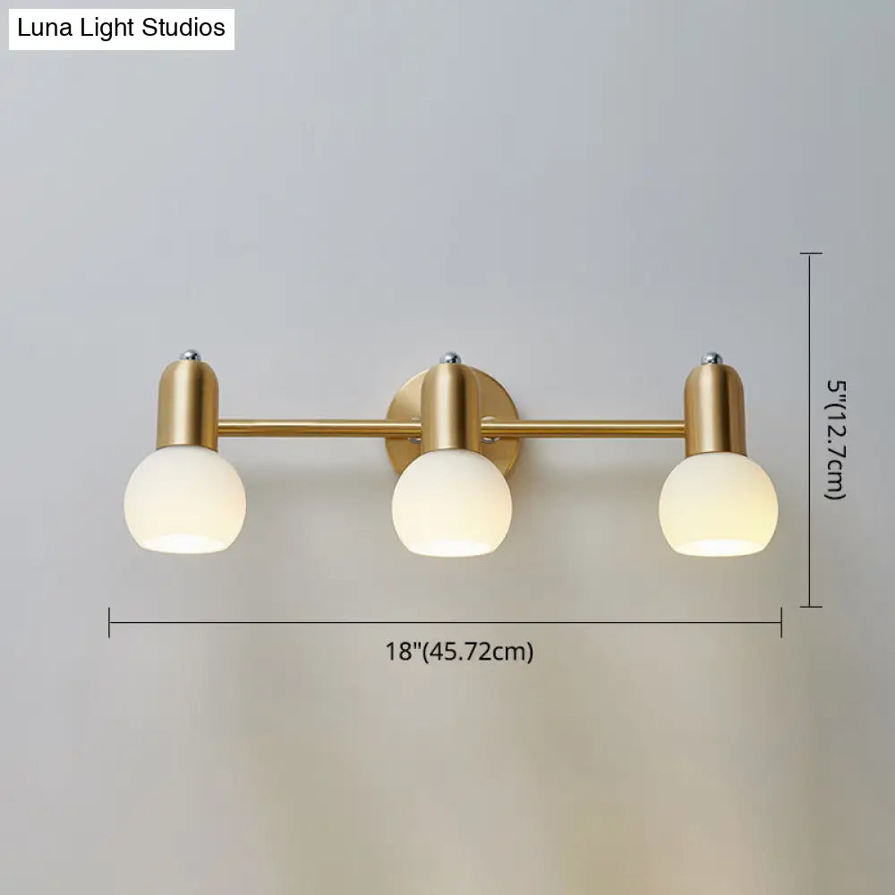 Brass Bathroom Vanity Light Fixture with Glass Shades – Downward Wall Sconce for Powder Room, Hallway & Mirror Lighting | Thomler
