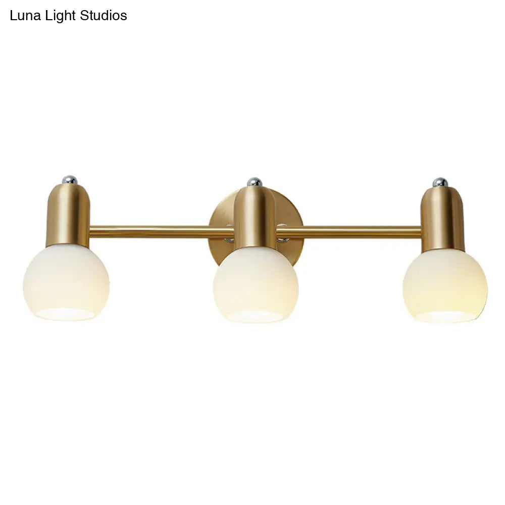 Brass Bathroom Vanity Light Fixture with Glass Shades – Downward Wall Sconce for Powder Room, Hallway & Mirror Lighting | Thomler