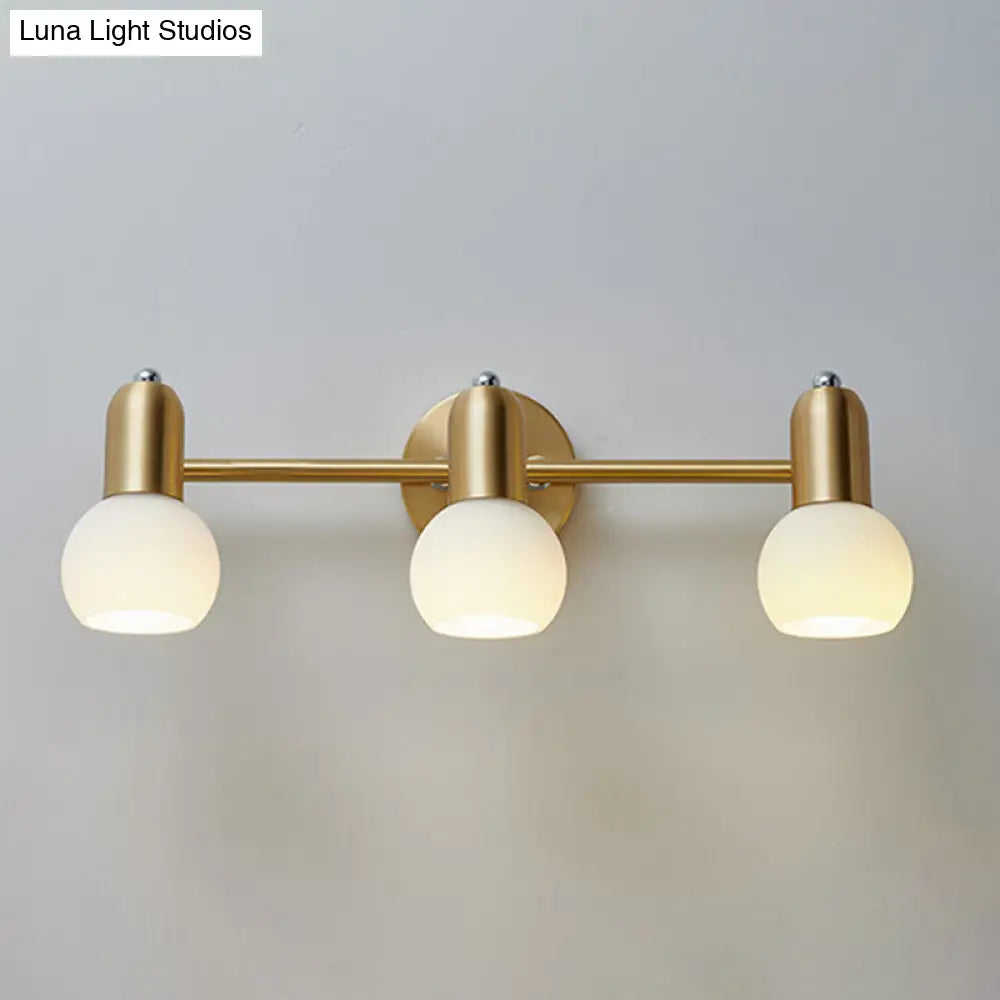 Brass Bathroom Vanity Light Fixture with Glass Shades – Downward Wall Sconce for Powder Room, Hallway & Mirror Lighting | Thomler