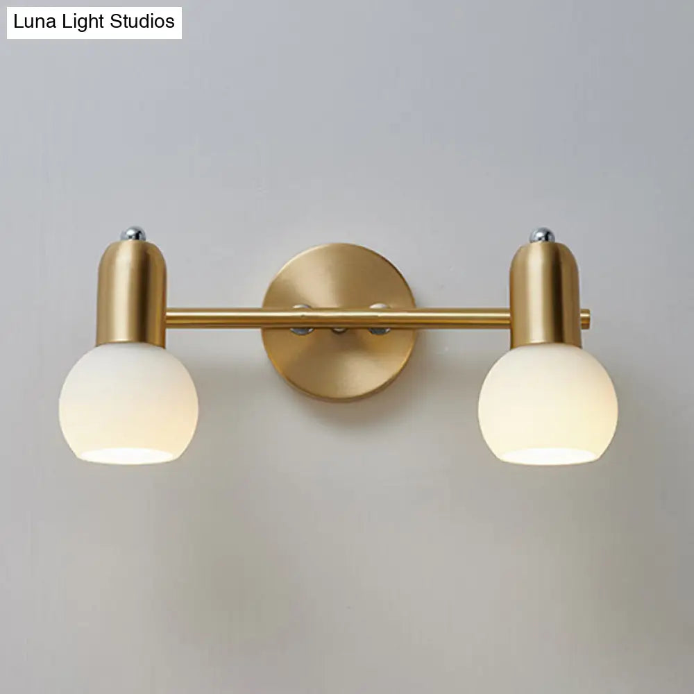Brass Bathroom Vanity Light Fixture with Glass Shades – Downward Wall Sconce for Powder Room, Hallway & Mirror Lighting | Thomler