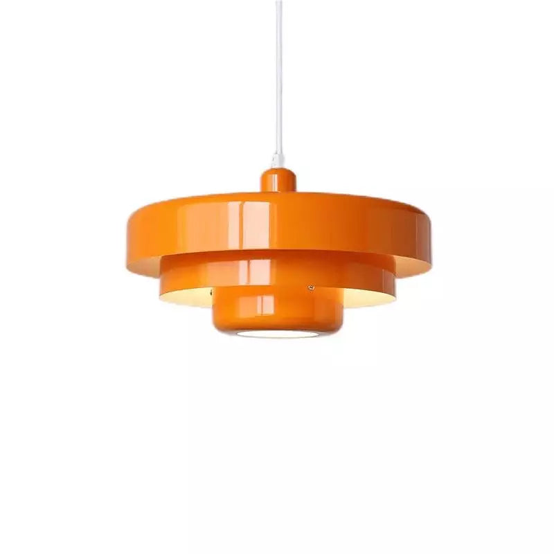 Pendant Light Iron 35.0 cm Orange Gold Black Dining Room Bauhaus Mid Century Industrial Hanging Ceiling Lamp | Thomler