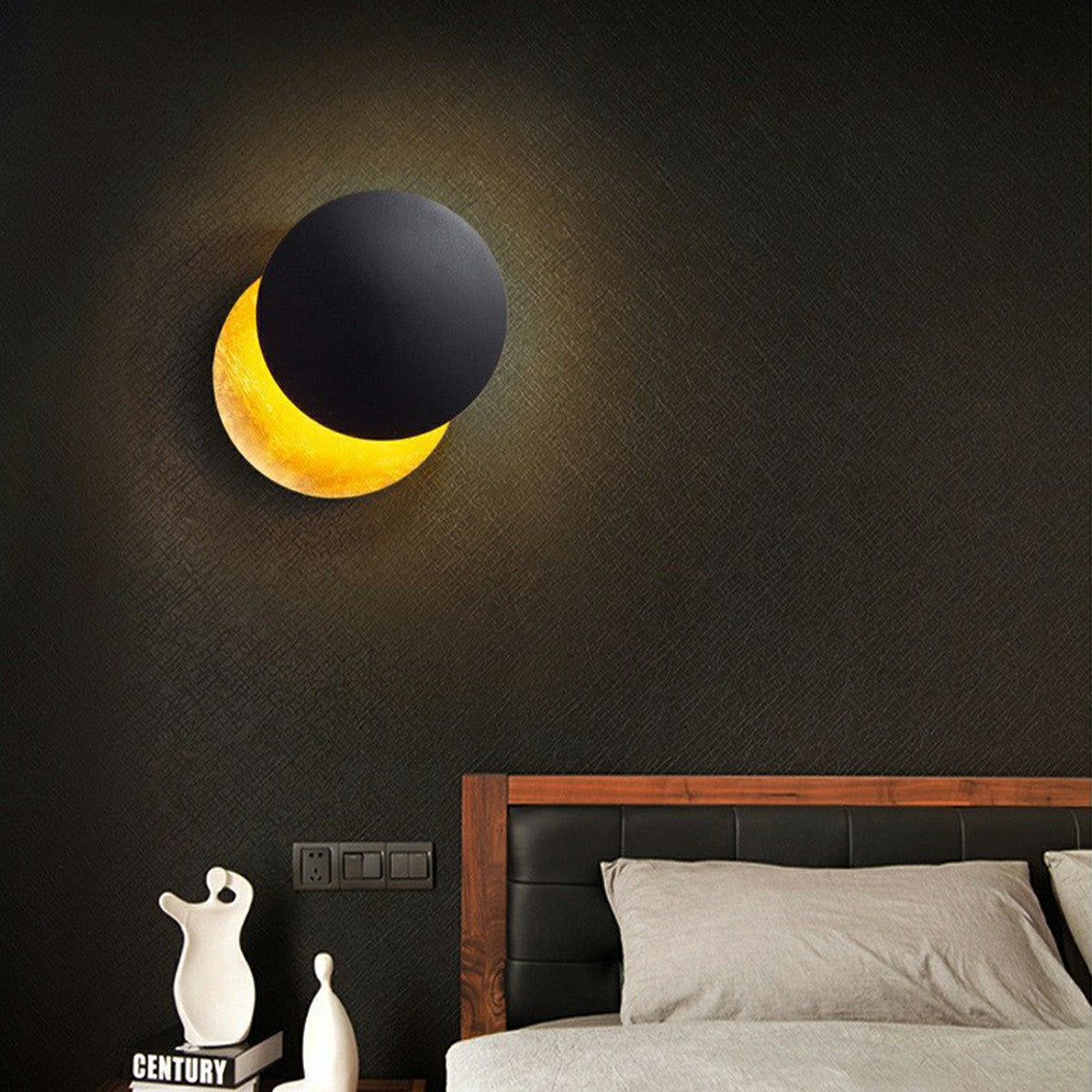 Wall Lamp Iron Eclipse Design 25.0 cm Adjustable Bedroom Hallway LED Accent Lighting Rotating Modern Sconce | Thomler