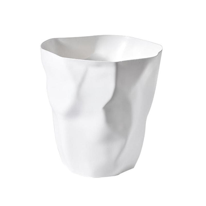 Waste Bin Plastic 27.0 cm White Scandinavian Bathroom Office Bedroom Minimalist Rubbish Bin Compact Indoor Container | Thomler