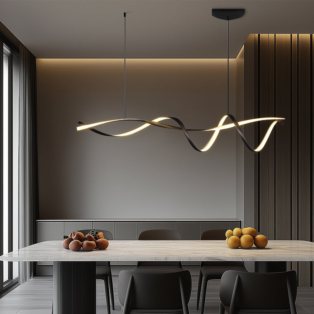 Linear Pendant Light for Kitchen Island and Dining – Adjustable Modern Fixture with E27 Socket – Sleek Metal Design for Contemporary | Thomler