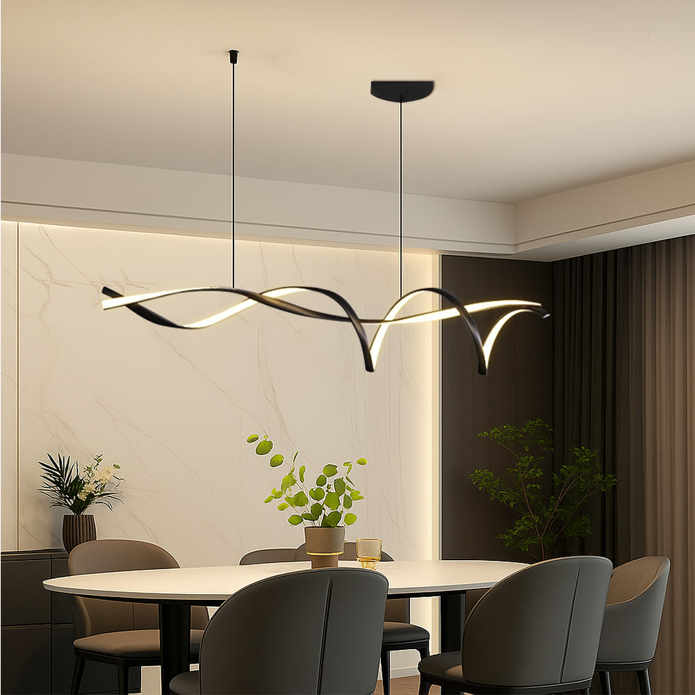 Linear Pendant Light for Kitchen Island and Dining – Adjustable Modern Fixture with E27 Socket – Sleek Metal Design for Contemporary | Thomler
