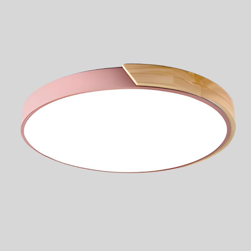 Round Wood Ceiling Light Fixture with LED – Scandinavian Style Flush Mount for Bedroom, Study & Hallway – 9" or 12" Diameter – Modern | Thomler