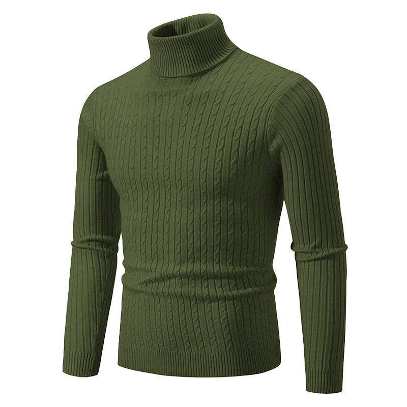 Cable Knit Turtleneck Sweater for Women – Classic Ribbed Pullover Top – Soft Structured Fit for Fall Winter – Timeless Layer | Thomler