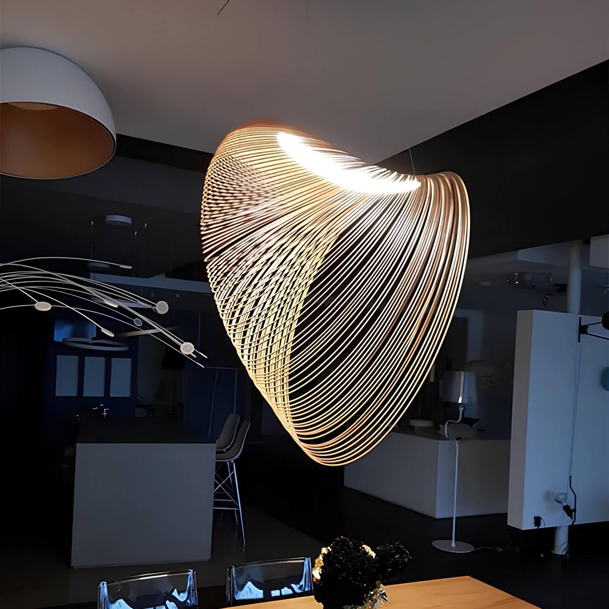 Nordic Metal Pendant Light with Oak Wood Accent for Dining Room & Kitchen – Clean-Line Design | Thomler