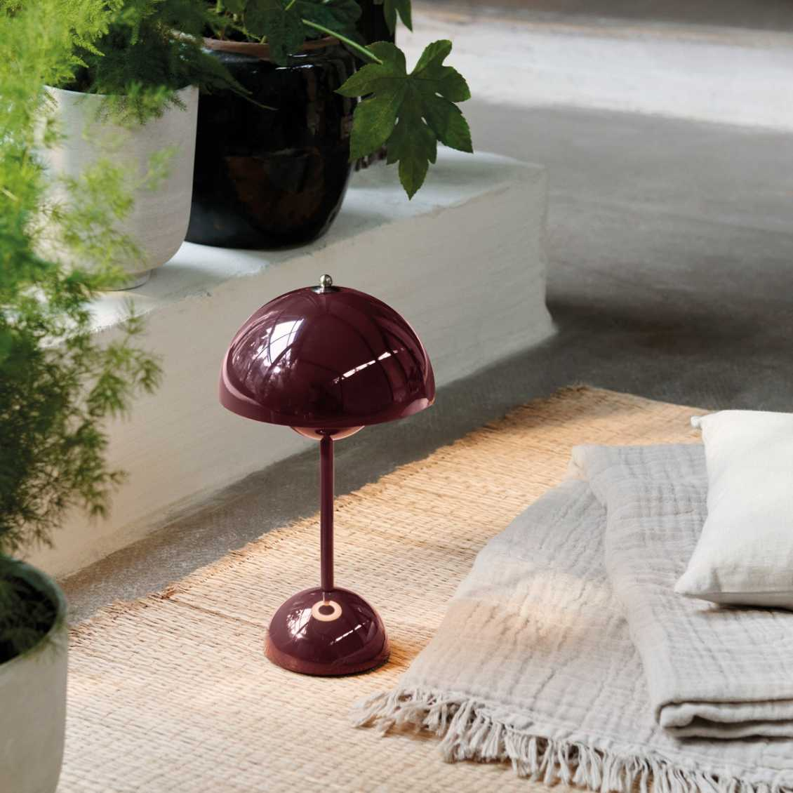Table Lamp ABS PC USB Rechargeable 2000mAh Green Bedside Desk Wireless LED Mushroom Light | Thomler