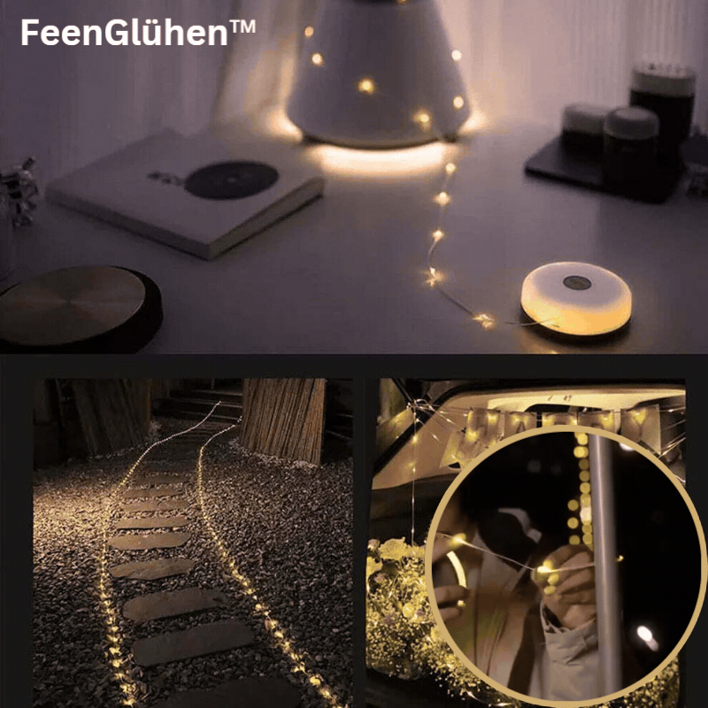 33 ft Rechargeable LED String Lights with 100 Bulbs – 8 Modes, Waterproof for Outdoor, Camping, Patio & Garden Decor | Thomler