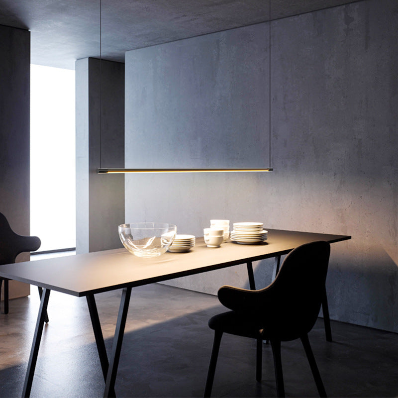 Sleek Linear Hanging Fixture with Acrylic Diffuser for Dining & Living Spaces – Modern Hardwired Ceiling Suspension | Thomler
