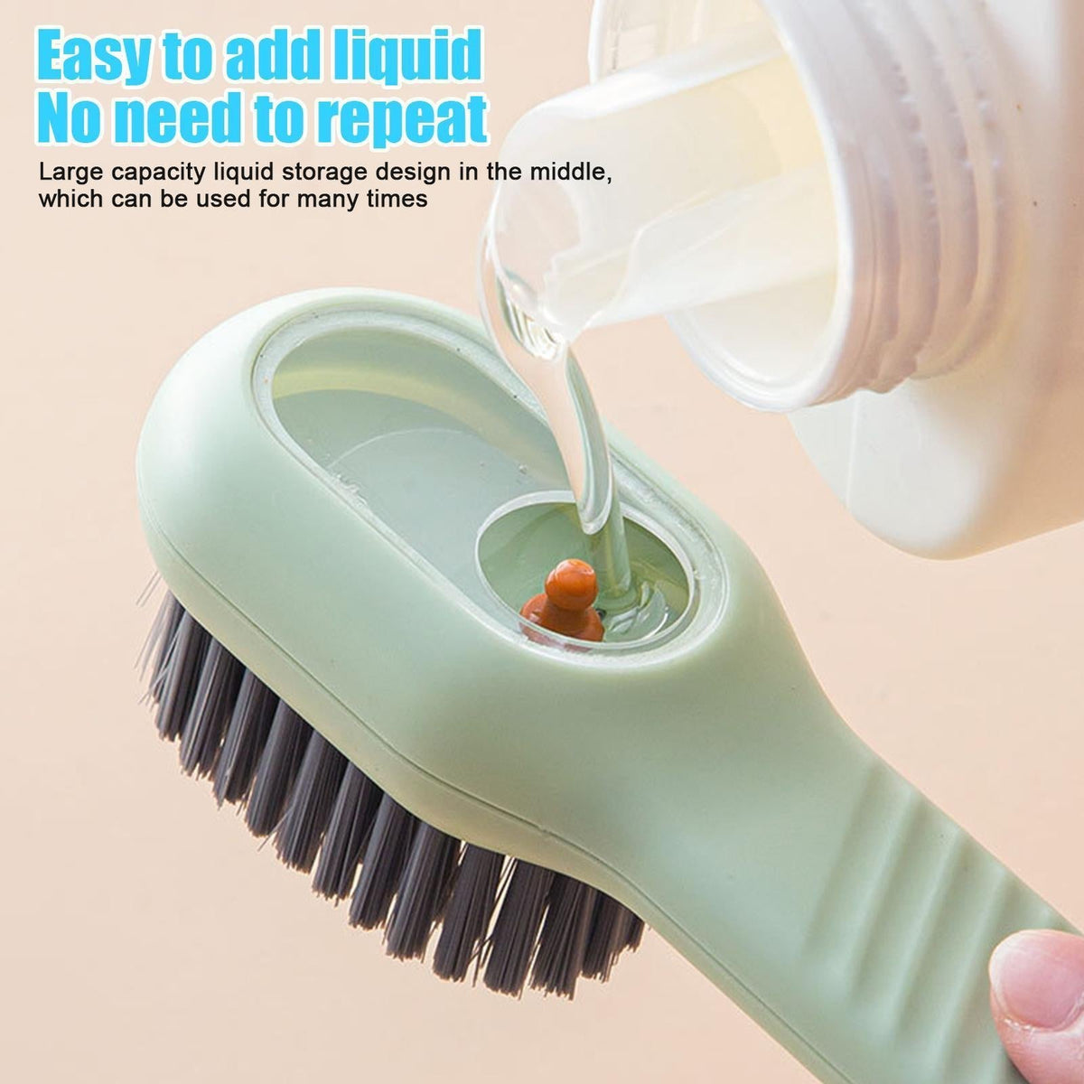 Self-Dispensing Scrub Brush Set for Sneakers, Floors & More – 2-Pack with Built-In Soap Reservoir | Thomler