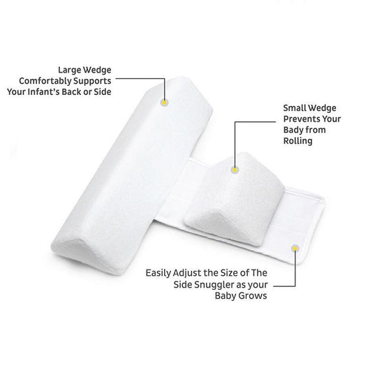 Adjustable Anti-Roll Side Sleep Wedge for Babies 0-12 Months | Memory Foam Triangle Positioner for Infants Newborns | Washable Cover | Thomler