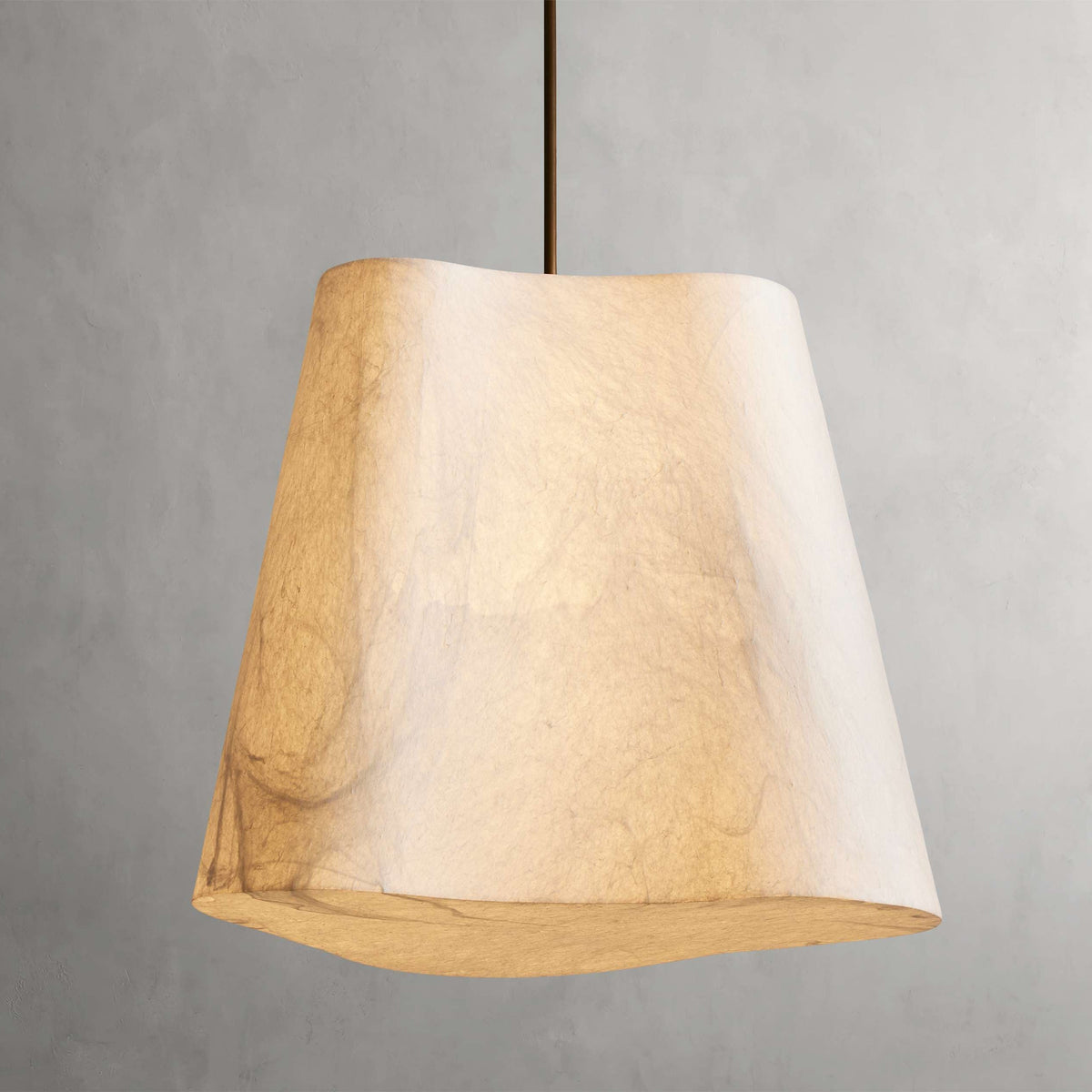 Modern LED Pendant Light with Sculptural Cocoon Shade, Adjustable Height Ceiling Fixture, Dimmable 20W Brass Accent for Living Room & Dining | Thomler