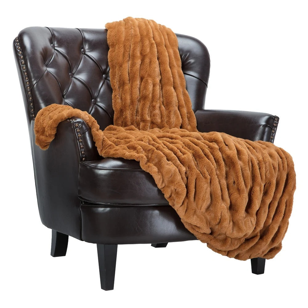 Double-Sided Plush Throw Blanket – Velvet Fleece & Rabbit Faux Fur for Sofas, Beds & Travel | Thomler