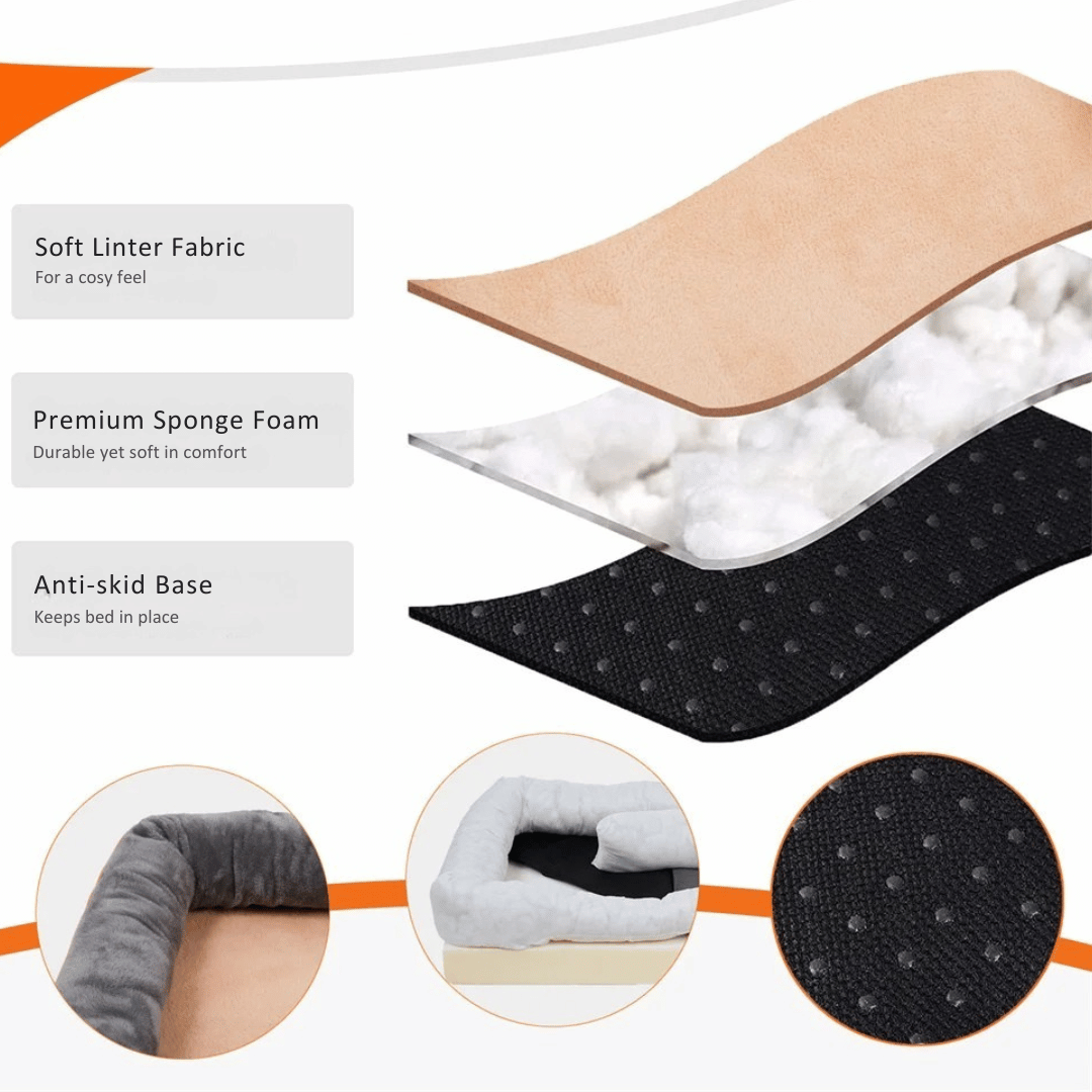 Premium Joint-Support Dog Bed with High-Density Foam Core for Big Pups – Extra-Large Cushioned Bolster Pet Lounger with Removable Washable | Thomler