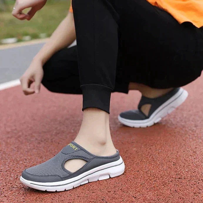 Men's Orthopedic Slip-On Shoes with Arch Support & Breathable Mesh Upper for Wide Feet | Lightweight EVA Cushioned Walking Shoes for | Thomler