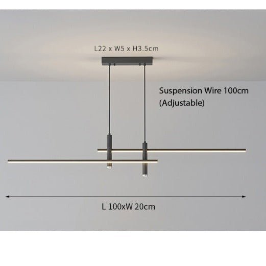 Sleek Overhead LED Bar Fixture with Height-Adjustable Cable for Countertops & Dining Spaces | Thomler