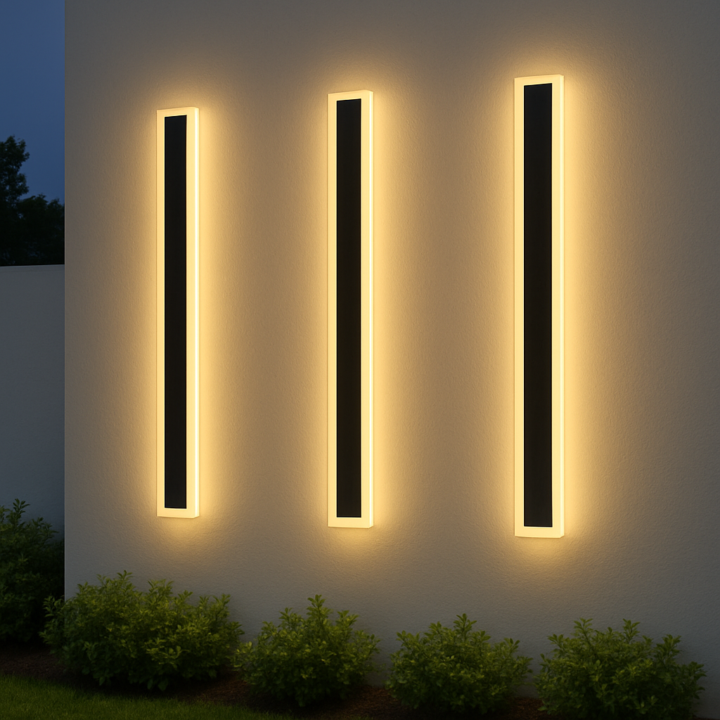 Linear Outdoor Wall Light – Warm White LED Iron Sconce for Facade & Pathway – Modern Weatherproof Fixture in 5 Sizes | Thomler