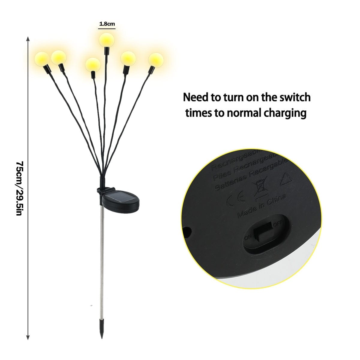 Solar-Powered Garden Stake Lights with Firefly LED Effect – IP65 Weather-Resistant Decorative Pathway Lighting for Yards, Flower Beds & | Thomler